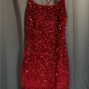 Elegant Red Sequin Dress
